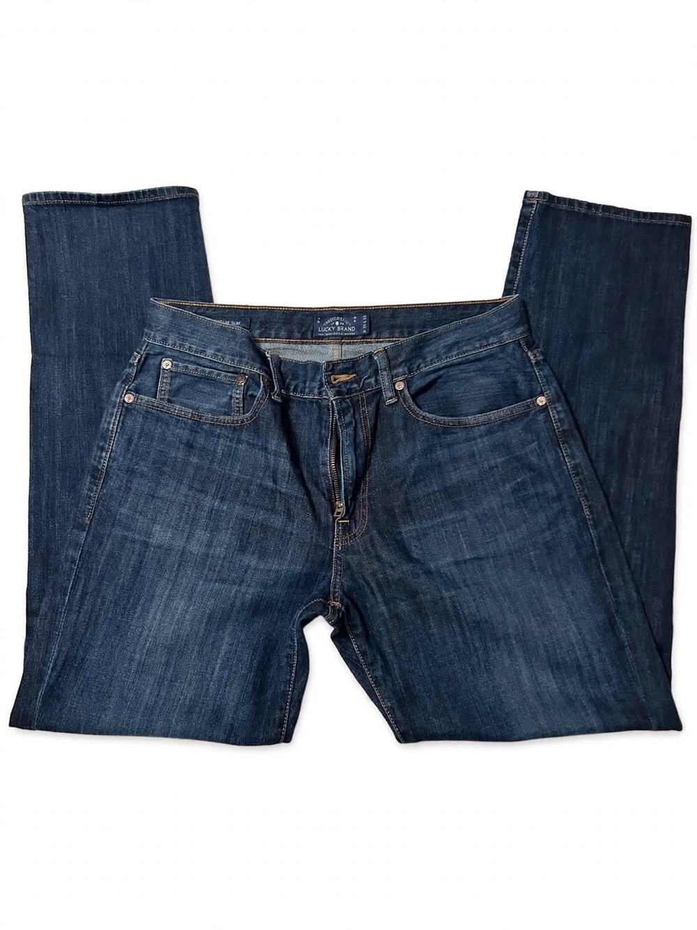 Lucky Brand 121 Heritage Slim Jeans Mens W33 L32 Dark Wash Straight